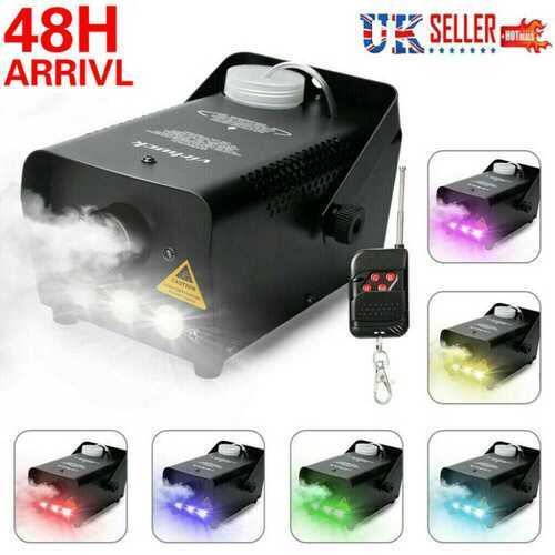 500W LED Smoke Machine Fog Mist Effect Colorful Stage Wireless Remote Control UK