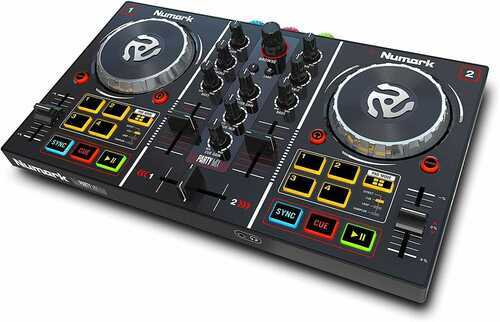 Numark Party Mix Complete DJ Controller Set for Serato DJ and 2 Deck Party Light