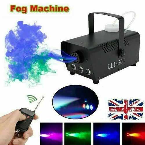 500W Smoke Fog Machine LED RGB Light Effect Lighting DJ Disco Party Wedding UK