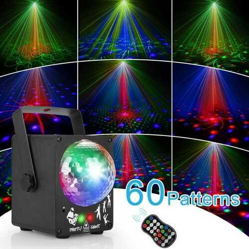 RGB LED Laser Projector 60 Patterns DJ Magic Ball Xmas Halloween Stage Lighting