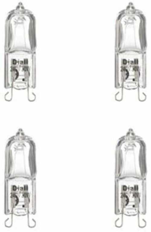 Diall Halogen Capsule Light Bulbs G9 410lm 230V 30W 4 Pack