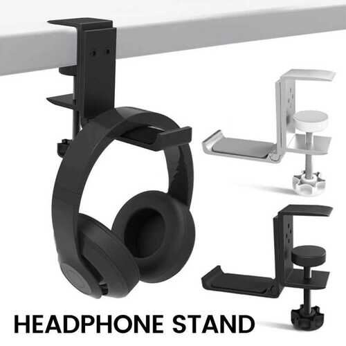 Metal Removable Headphone Hanger Stand Holder Hook Under Desk Headset Mount GB01