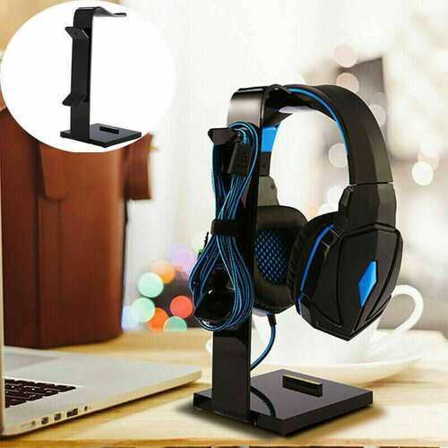 Gaming Headphone Headset Hanger Earphone Holder Display Desktop Stand Rack Black