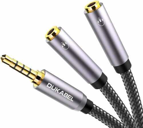 Headphone Splitter, DuKabel 3.5mm Stereo Audio Y Splitter Cable 1 FT / 0.3 M