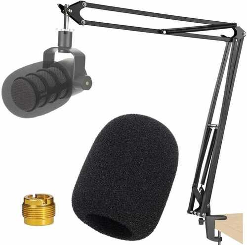 Professional Rode Podmic Boom Arm with Pop Filter, Stand and Windscreen for...
