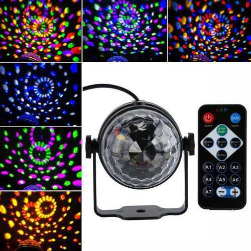 LED Magic Ball Stage Light Club RGB Rotating Disco Party DJ Decor Remote  NEW UK