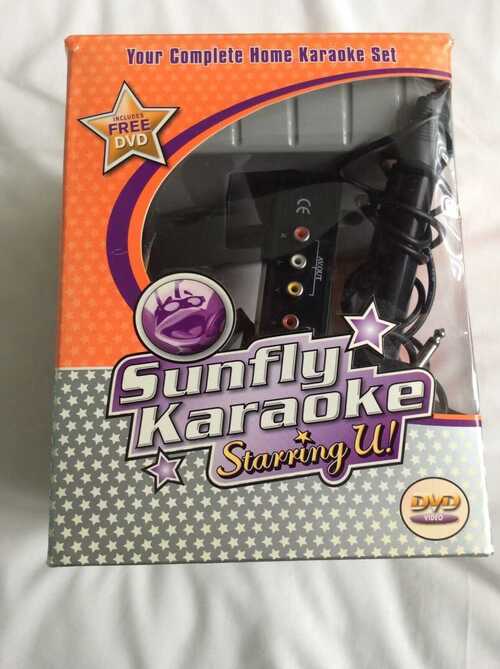 Sunfly karaoke set + DVD, Includes microphone.