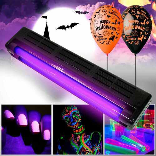 NEW UV Ultraviolet Glow In Dark Fluorescent Tube Light 45cm 15w Halloween Party