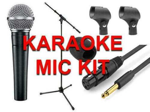 Dynamic Microphone Karaoke/Stage Mic Kit With Mic Stand And Windshield Bundle