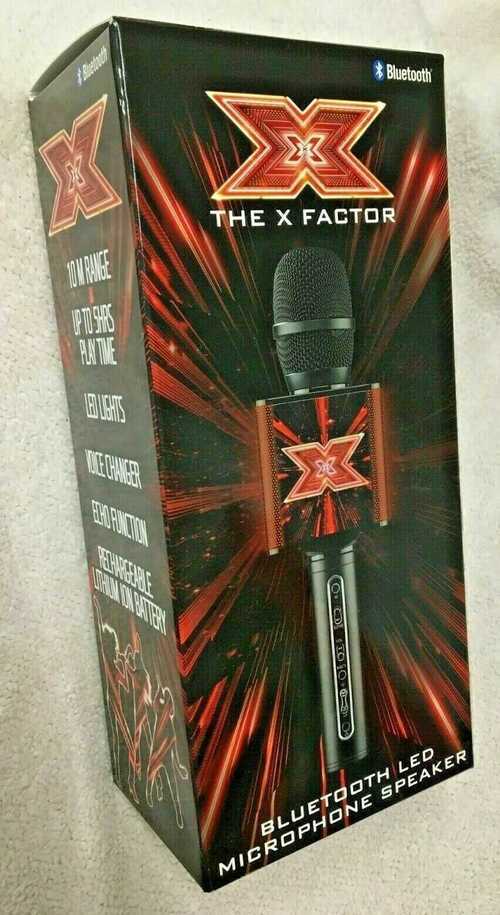 THE X FACTOR BLUETOOTH LED MICROPHONE SPEAKER - 10m RANGE/5 HRS PLAYTIME