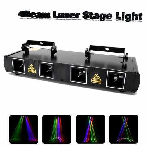 RGBY 4 Beam Laser Stage Light DMX Party Disco DJ Party Metal  Auto/Sound Uking