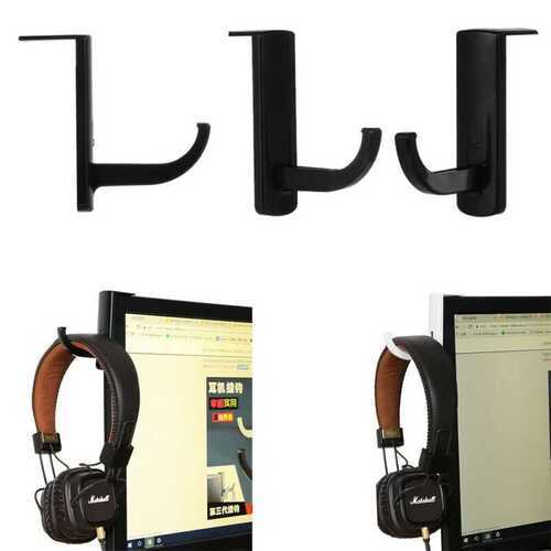 Headphone Headset Hanger Holder Hook w/ Tape Sticker for Desk PC Display Monitor