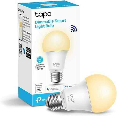 TP-Link Tapo Smart Bulb, Wi-Fi Switch, E27, 8.7 W, Works Warm White