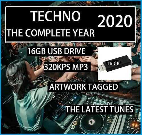 Techno 2020 *16GB USB Drive* 970 Tunes Hard Peak Time Raw Mp3 DJ Collection