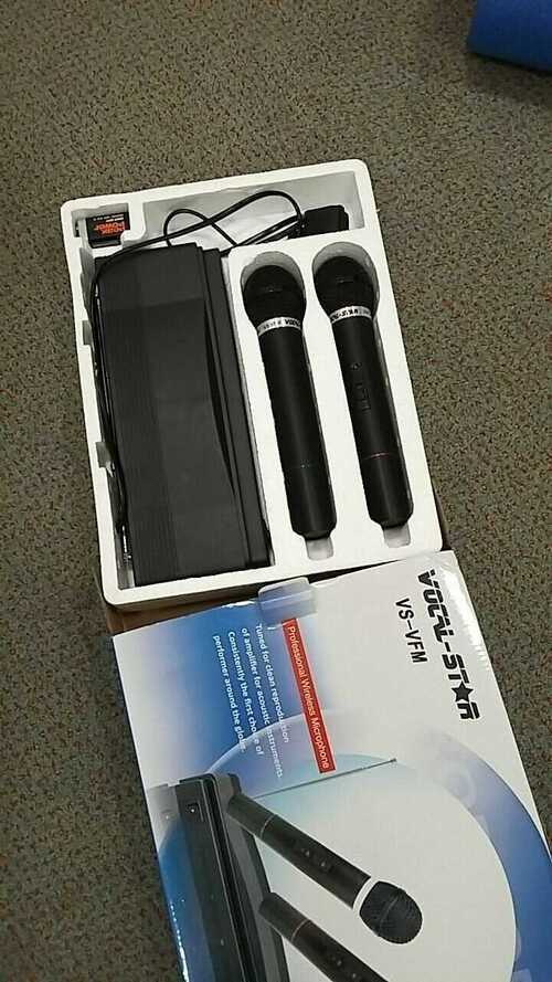 vocal star karaoke wireless microphones boxed with transmitter