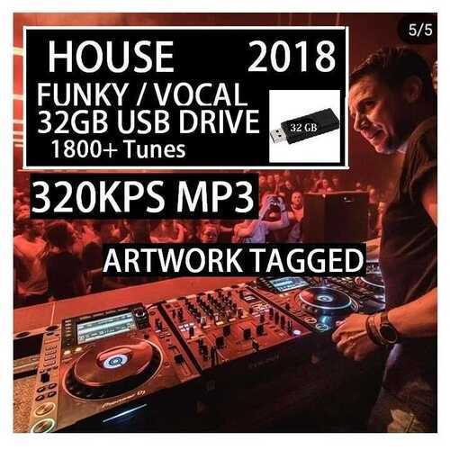 House 2018 'Complete Year' *32GB USB DRIVE* Funky, Jackin, Future dance MP3 DJ