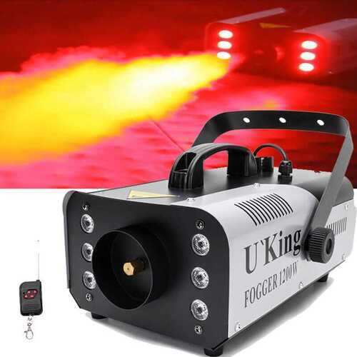LED Smoke Machine 1200W RGB Fog Machine Stage Haze Effect DJ Party w/ Remote New