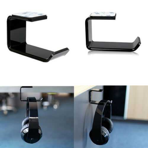 Headset Holder Headphone Hanger Stand Holder Acrylic Hook Under Desk Mount C0