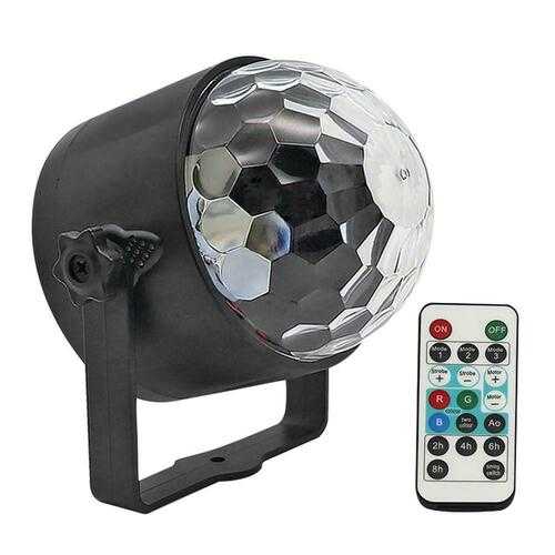 LED Crystal Magic Ball Stage Lights Voice Control Colorful Party Lamp (EU)