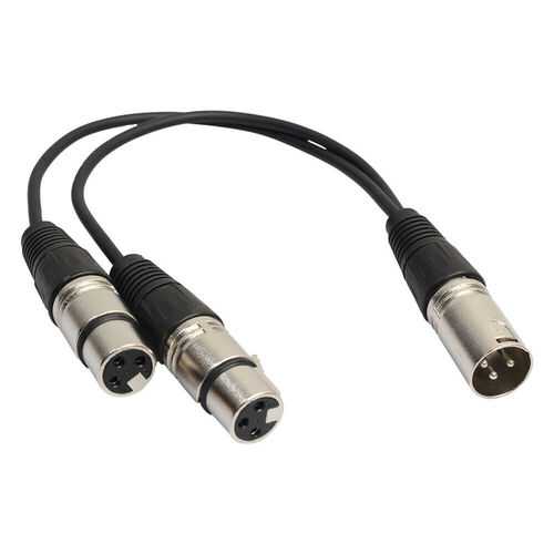 XLR 3 Pin Male to 2 XLR Female Connector Microphone Extension Cable Cord S #SO7