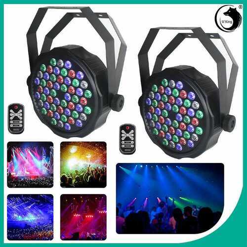 2pcs54W RGBW DMX512 Stage Lighting 54LEDs Remote Sound Disco DJ Party Show Light