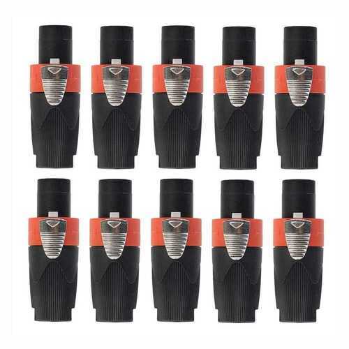 10pcs 4-Pole Male Audio Cable Connector Plug for Cable NEUTRIK NL4F 7E