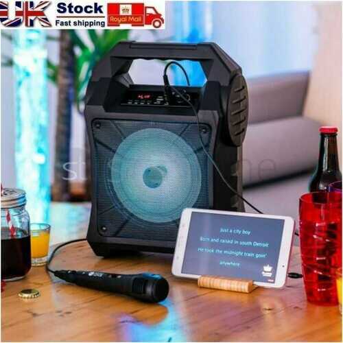 Portable Bluetooth Karaoke Machine Party Lights Mics LED Light Speaker Songs