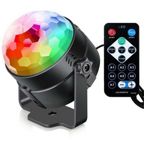 Sound Activated Strobe Disco Light Self-Propelled LED RGB Stage Lamp (UK)