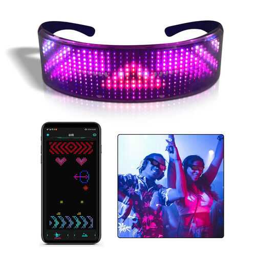 Electronic DIY Magic Bluetooth LED Glasses Shining APP Control Glasses,Fit Party