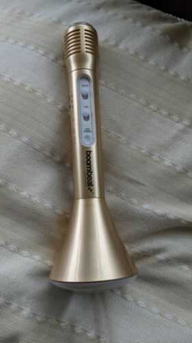 Boombeatz Bluetooth Karaoke Speaker and Microphone LED Colour changing in Gold