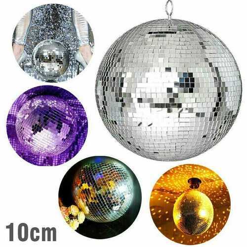 10cm Disco Mirror Glitter Ball DJ Light Dance Party Stage Decor Lighting Tool UK