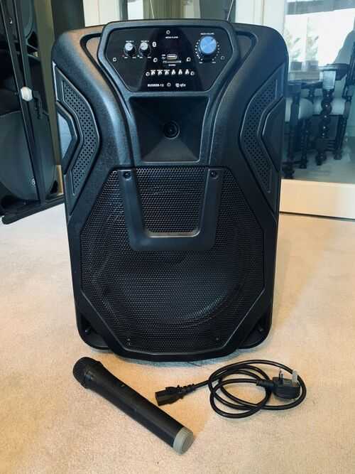 QTX BUSKER-12 Portable PA Speaker Bluetooth + Wireless Mic Karaoke Busking PA