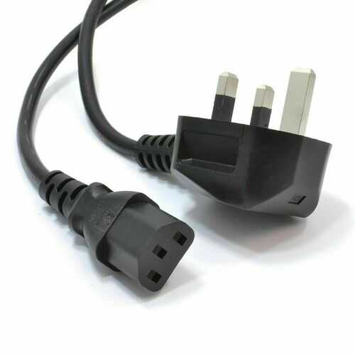 2M KETTLE IEC MAINS C13 UK 3 PIN POWER LEAD CABLE PLUG CORD PC MONITOR 13A