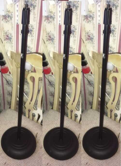 3 Heavy Duty Round Base Microphone Stands