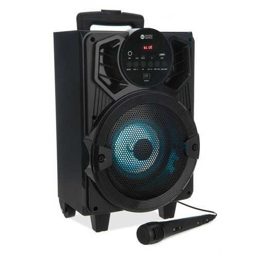 Portable Karaoke Machine Rechargeable Speaker Trolley LED Bluetooth Aux Party