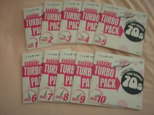 ZOOM KARAOKE TURBO PACK  70s Volume 1 to 10 -  Over 200 karaoke tracks on CD+G