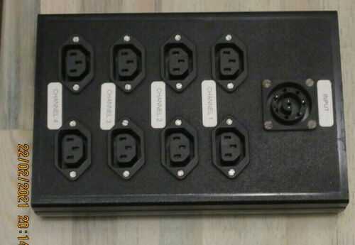 USED Bulgin 8 way lighting socket to 8 x IEC outlet socket adaptor