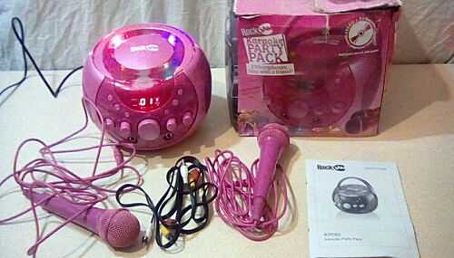 Rock Jam CD Karaoke Party Pack With 2 Microphones - Pink - Model KP082.