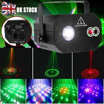 Parttern LED Laser Stage Lighti RGBW DMX Disco Party DJ Sound Active Home Lamp
