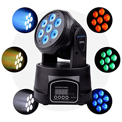 BETOPPER Stage Light LED Moving Head Professional DMX512 RGBW 7x8W 9/14CH Mini