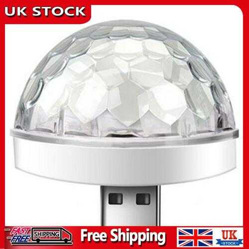 UK Mini Disco Ball Light, Sound Activated LED Car Atmosphere Stage Lights