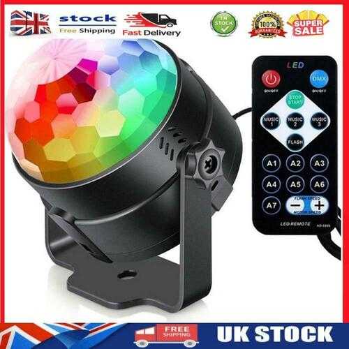Sound Activated Strobe Disco Light Self-Propelled LED RGB Stage Lamp (CN)