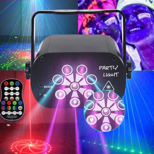 128 Pattern Projector LED RGB Laser Stage Light DJ Disco Party KTV Club Lights