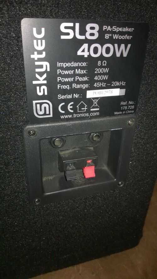 P.A Amplifier Speakers - Bands P.A SL8 400W Powerful Pair