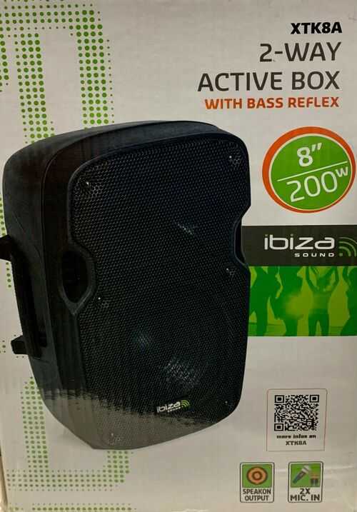 IBIZA SOUND XTK8A ACTIVE SPEAKER WITHBASS 8  200W DJ PA DISCO PARTY SOUND SYSTEM