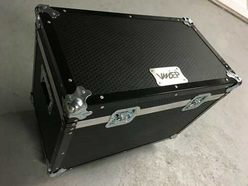 Small Flight Case Box With Castor Wheels Hinged Lid