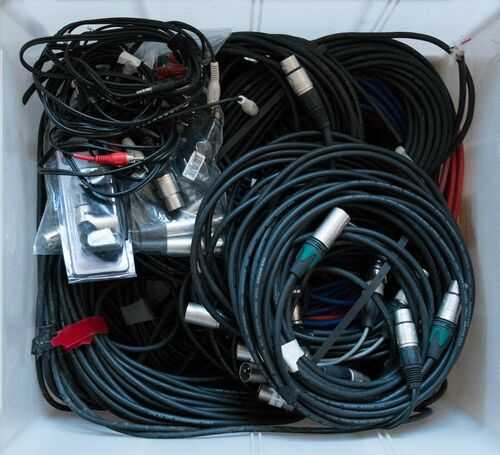 AUDIO SIGNAL CABLES - about 30 assorted though mainly XLR cables