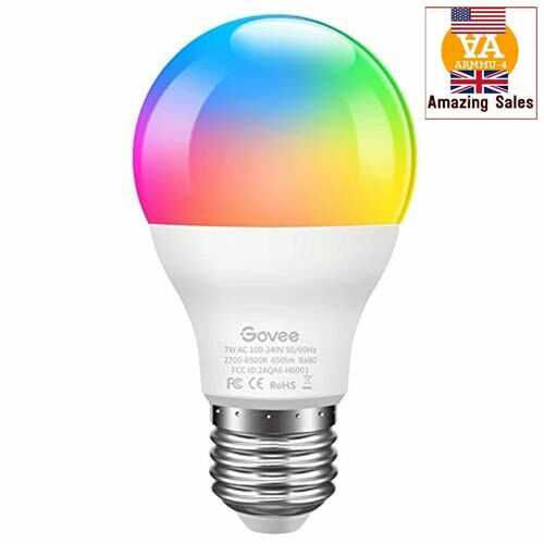 Govee LED Light Bulb Dimmable, Music Sync RGB Color Changing Light Bulbs E27 7W