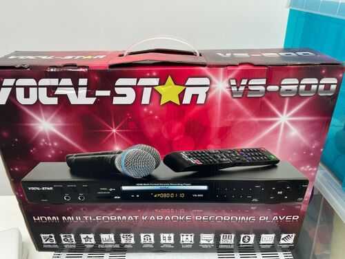 Vocal-Star VS-800 CDG DVD Bluetooth Karaoke Machine 2 Microphones and 150 Songs