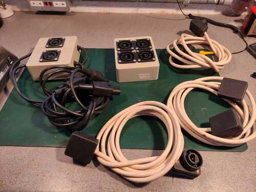 3x Bulgin Cable Patch Leads, Bulgin - 4x IEC Box and 4x Bulgin Distribution Box